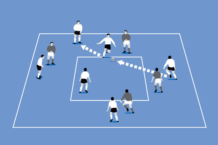 …and the game becomes 6v4 in the larger area.