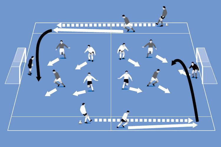 The ball is passed down the line for a cross from the goal line.