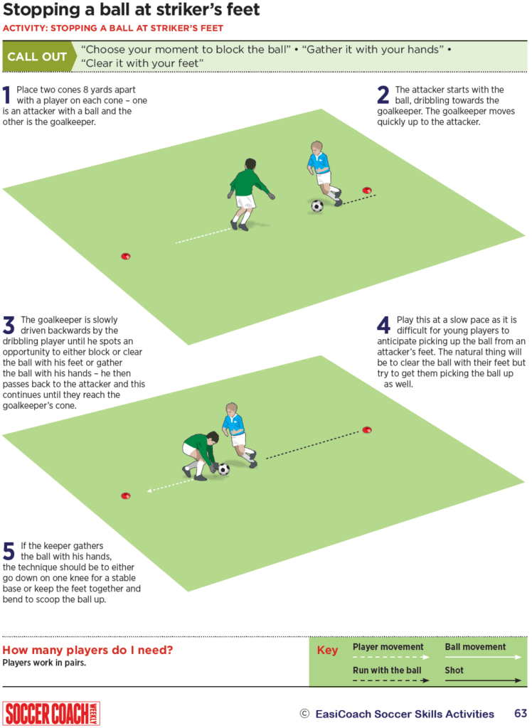 A challenging activity for brave U10 goalkeepers Soccer Drills