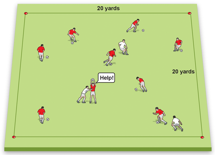 Play tag to give players a fun soccer warm up drill - Soccer Warm