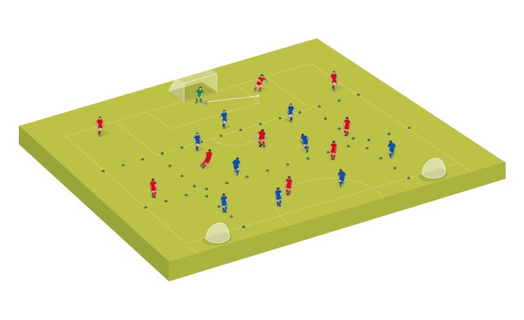 Example of a soccer tournament configuration. On the left, the group