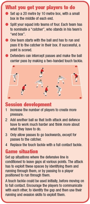 Rugby coaching session for passing and evasion techniques - Rugby ...