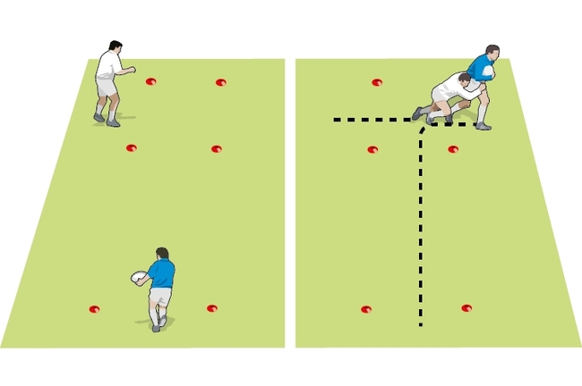 Scrambling: rear tackling - Rugby Union Defence Drills - Rugby Coach Weekly