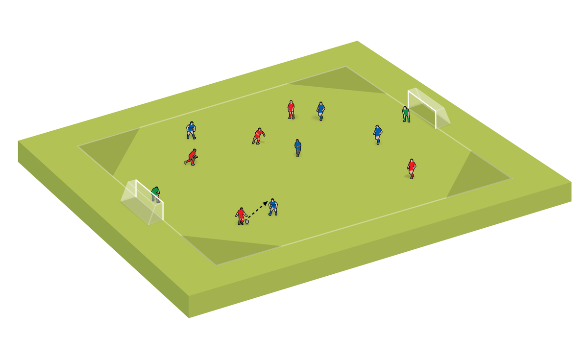 Small-sided game: Long-range finishing